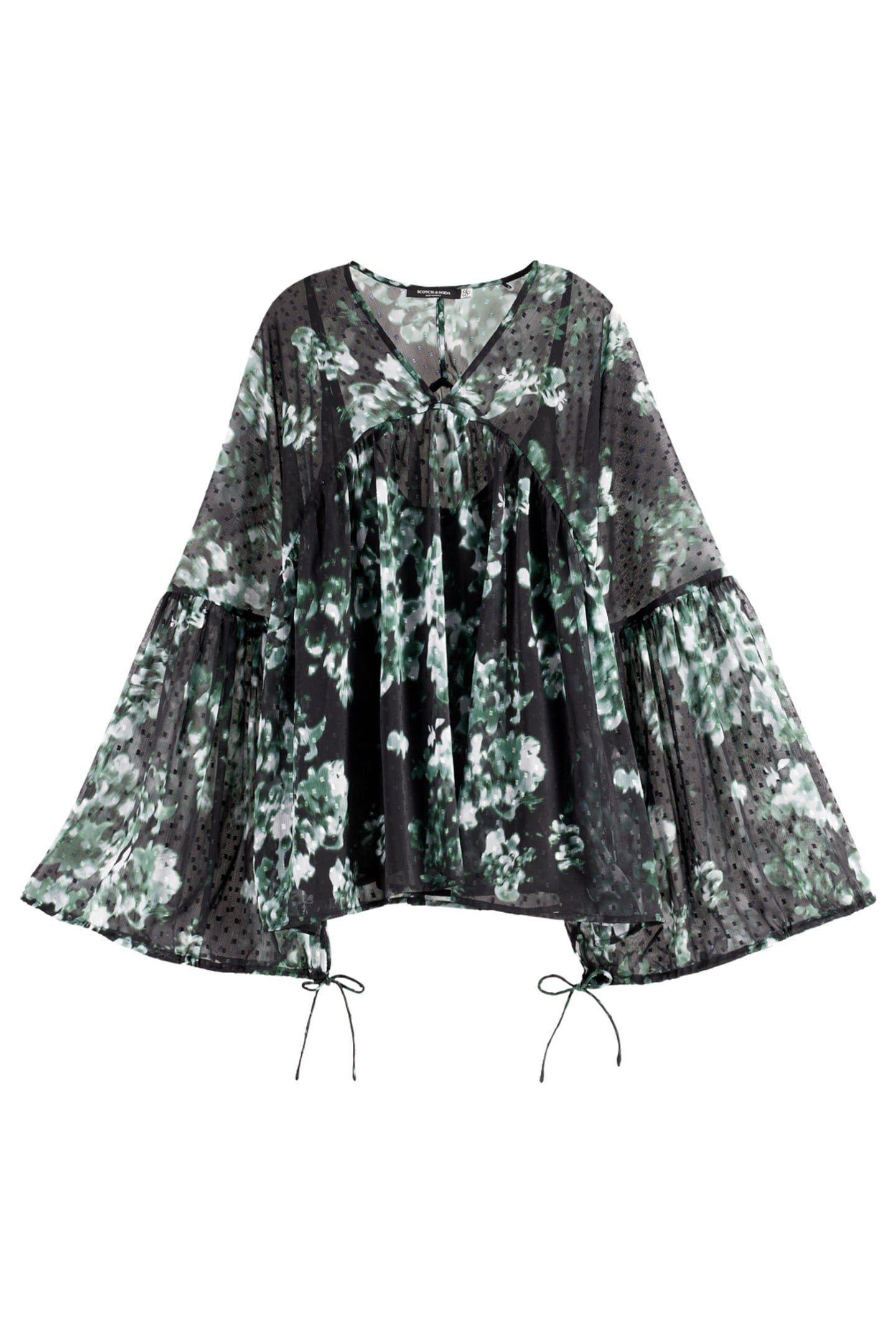 PRINTED FIL COUPE TOP NIEUW BLOSSOM PRINT PARK GREEN 1