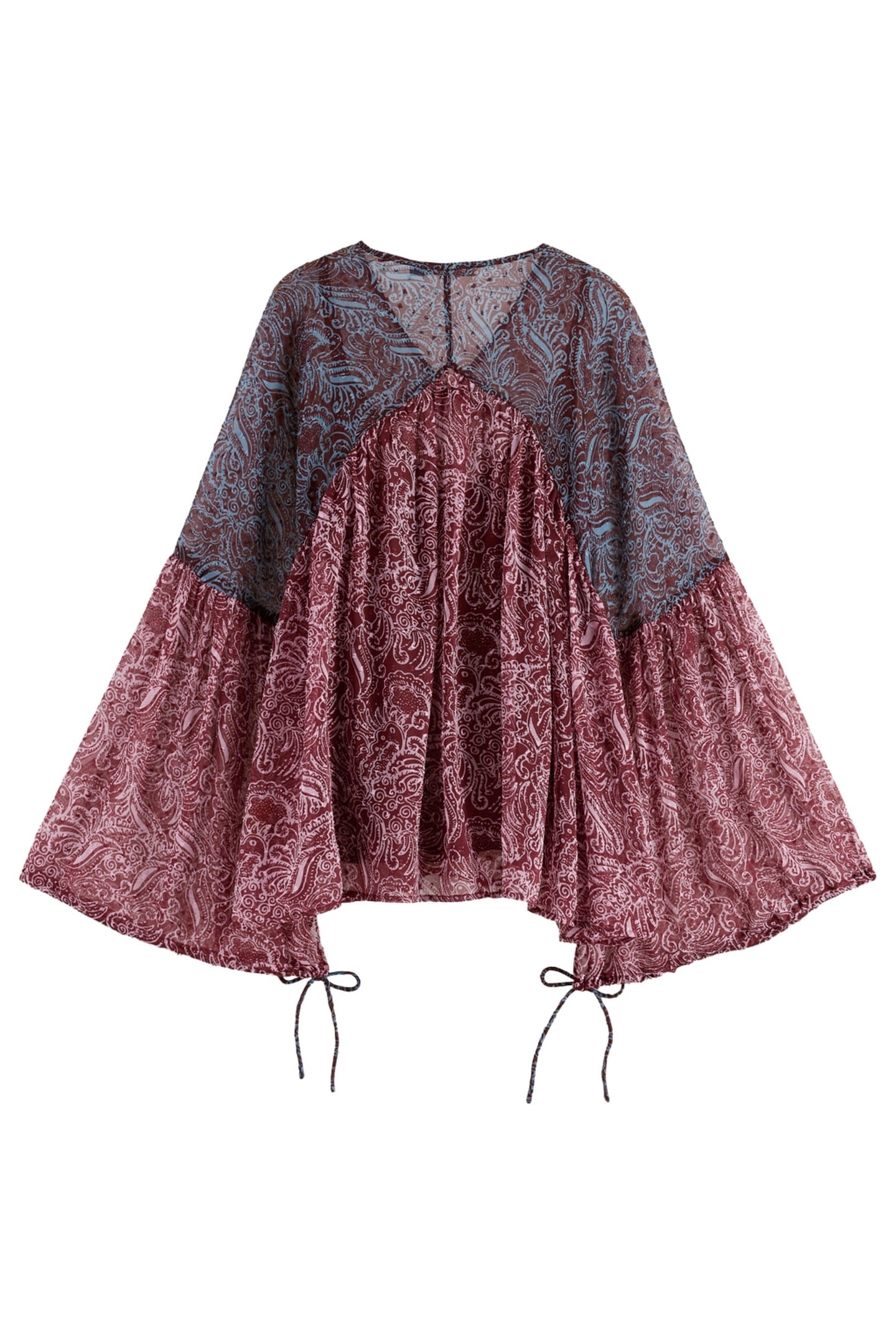 PRINTED FIL COUPE TOP BLUE MOUNTAIN PAISLEY MIX 2