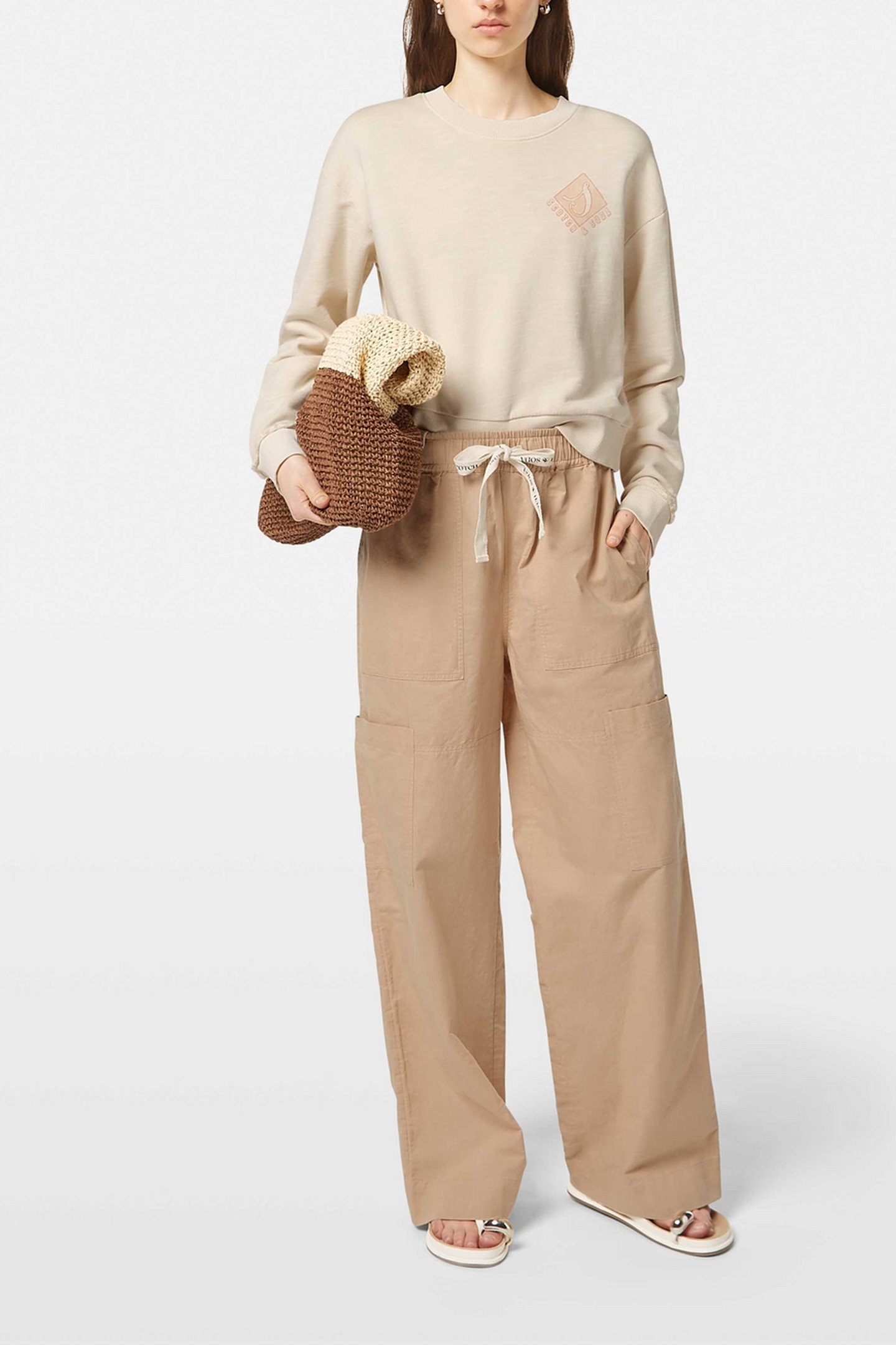 FRONT BACK ARTWORK GARMENT DYE LOOSE FIT SWEATSHIRT SOFT ICE 1