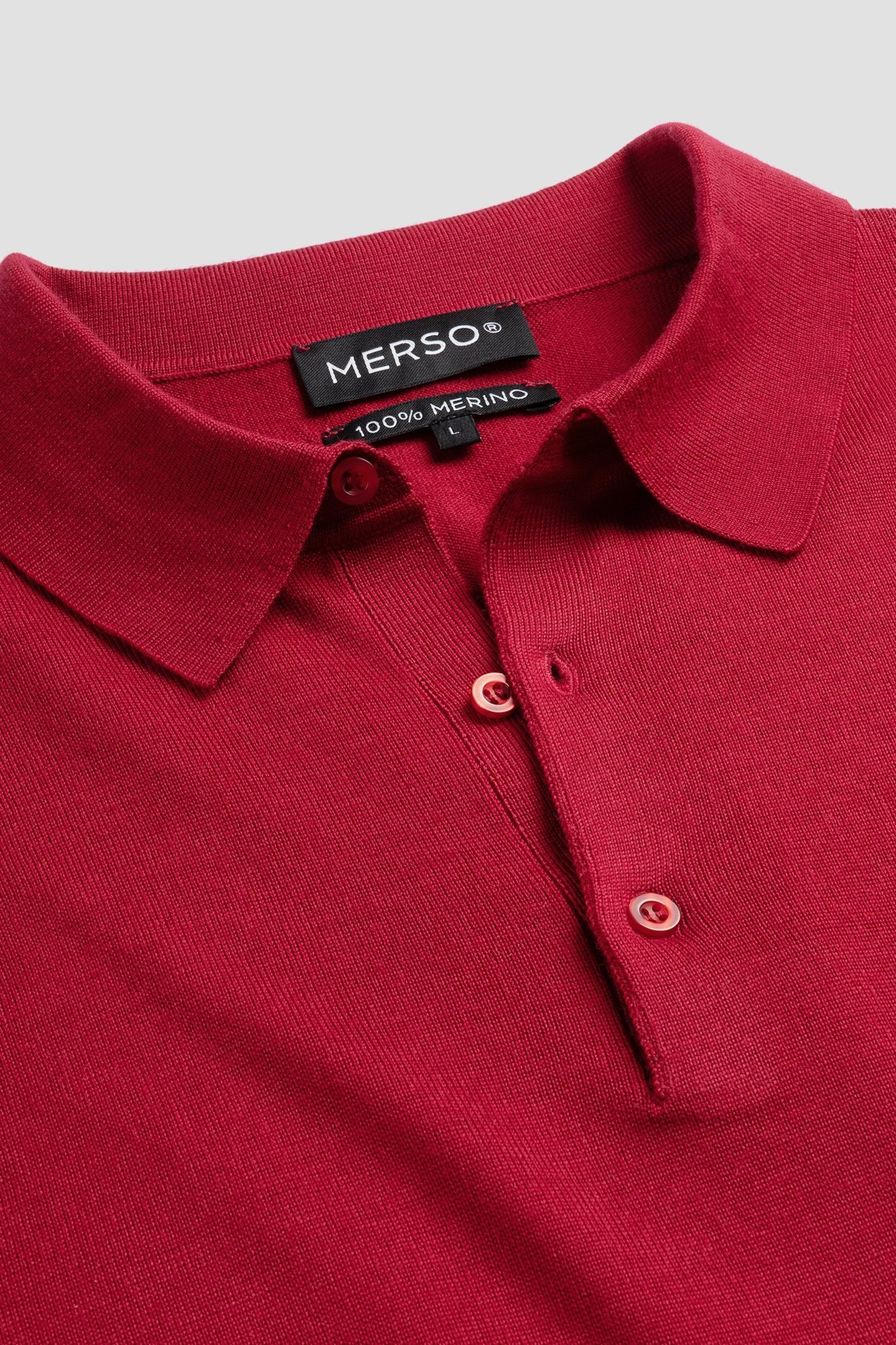 POLO LONG SLEEVE 100% MERINO PEPPER RED 7