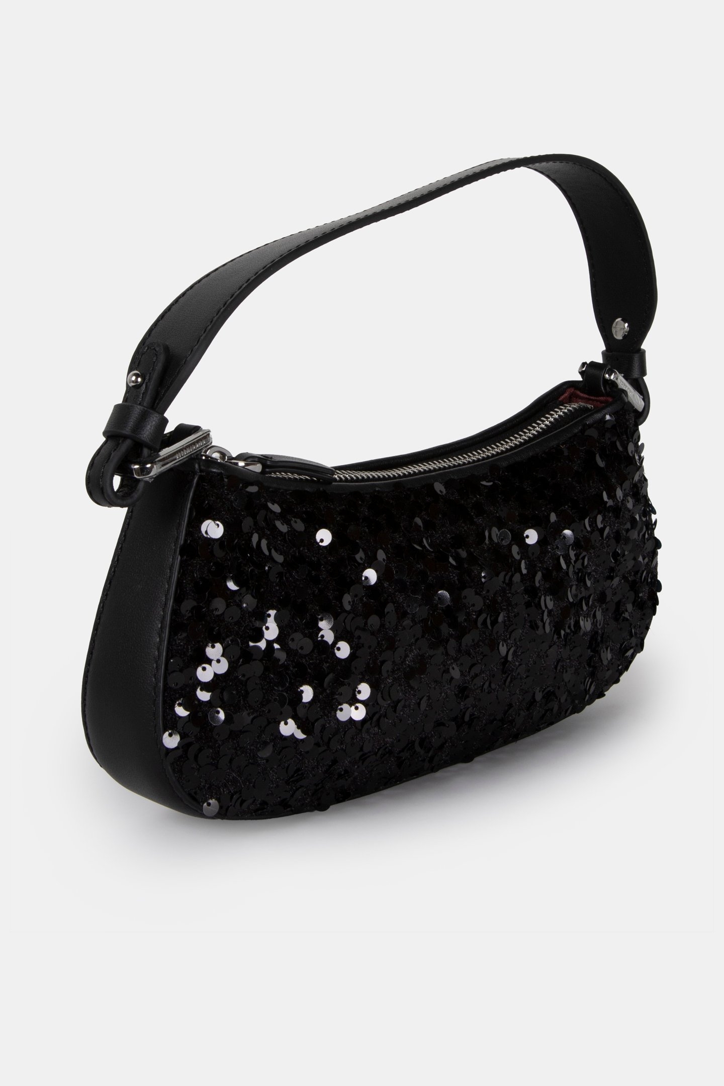 MINI SHOULDER BAG IN LEATHER IN BLACK SEQUIN 3