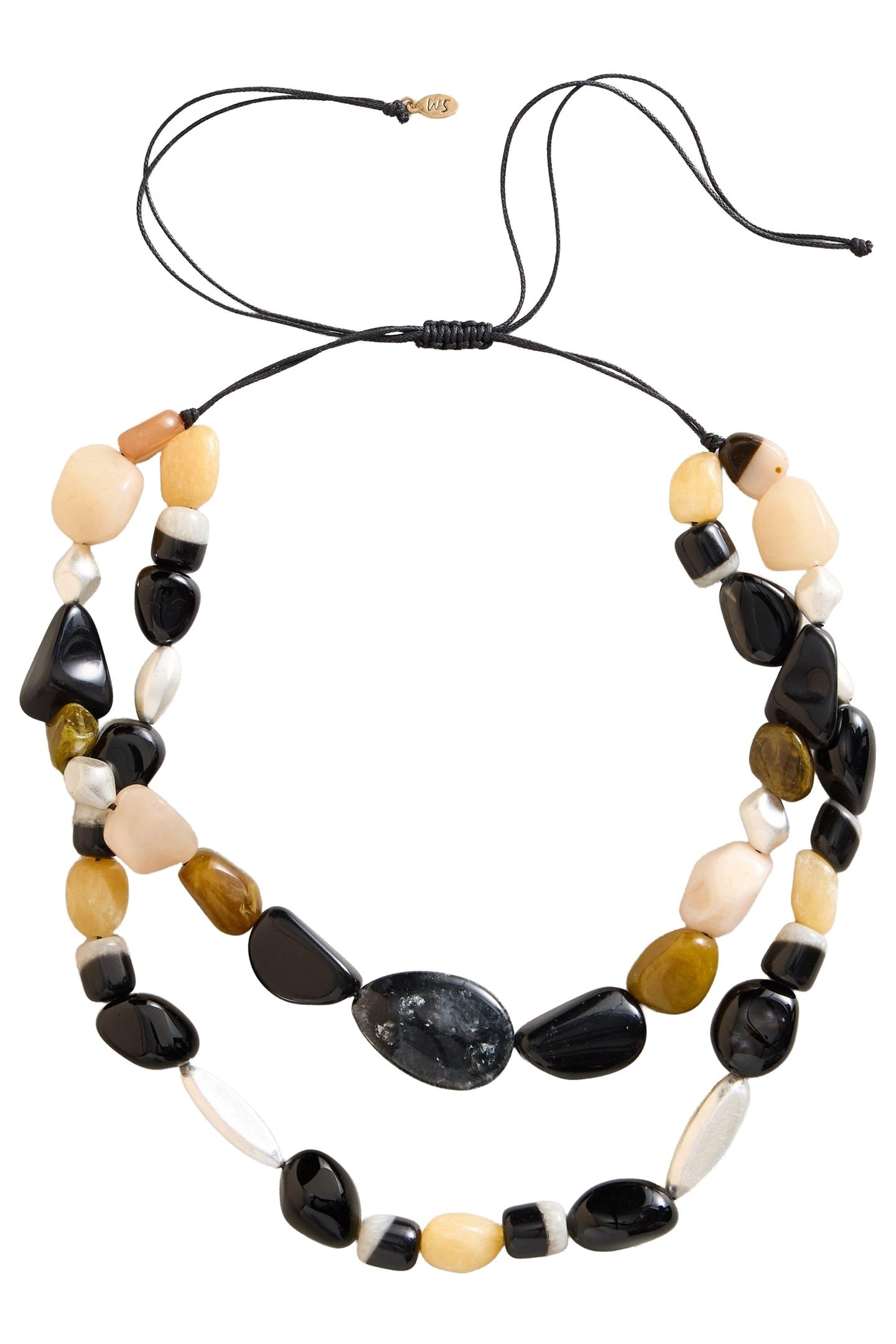 ALLIUM STONE NECKLACE BLACK MULTI 2