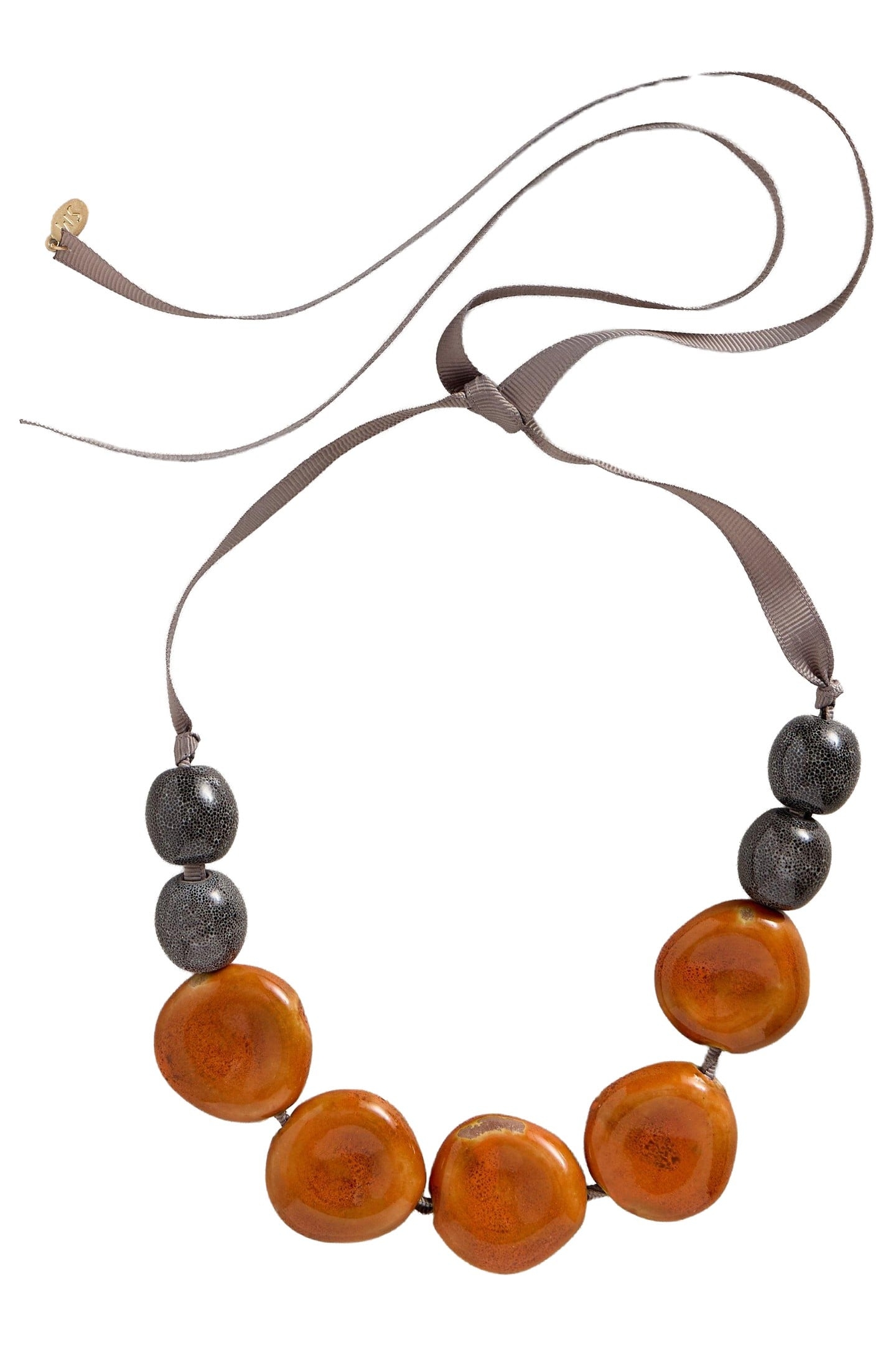 HIBISCUS STONE NECKLACE ORANGE MULTI 2