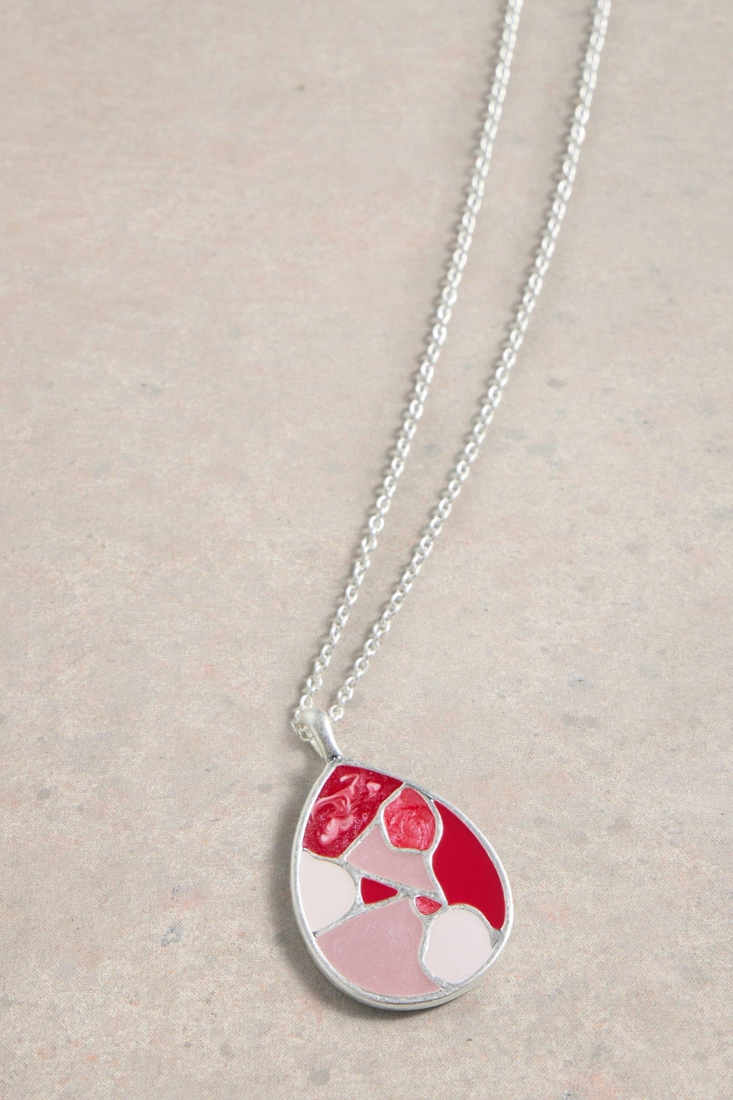 MOSAIC TILE DROP NECKLACE PINK MULTI 2