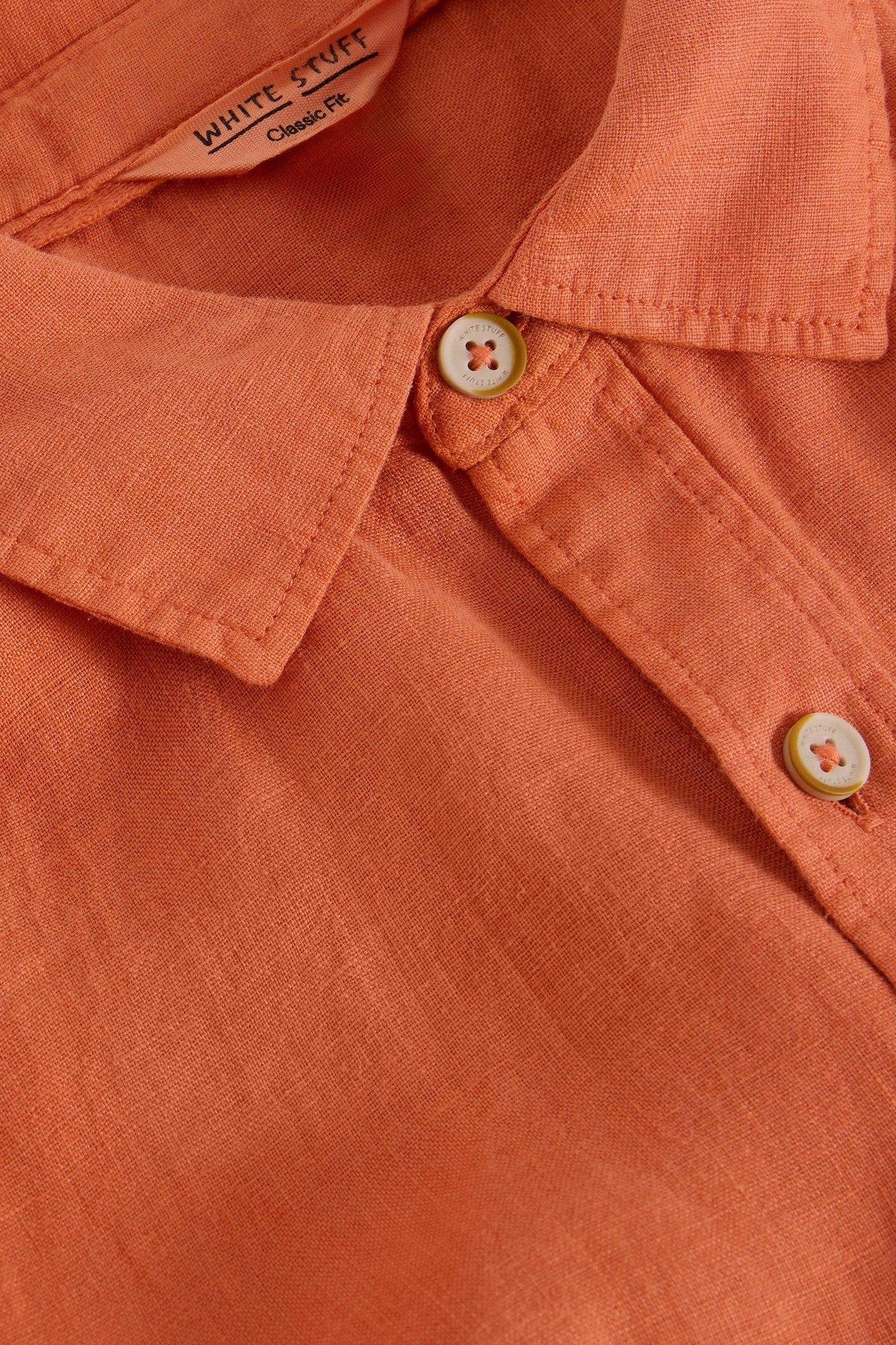 KESWICK SS LINEN SHIRT DARK ORANGE 4