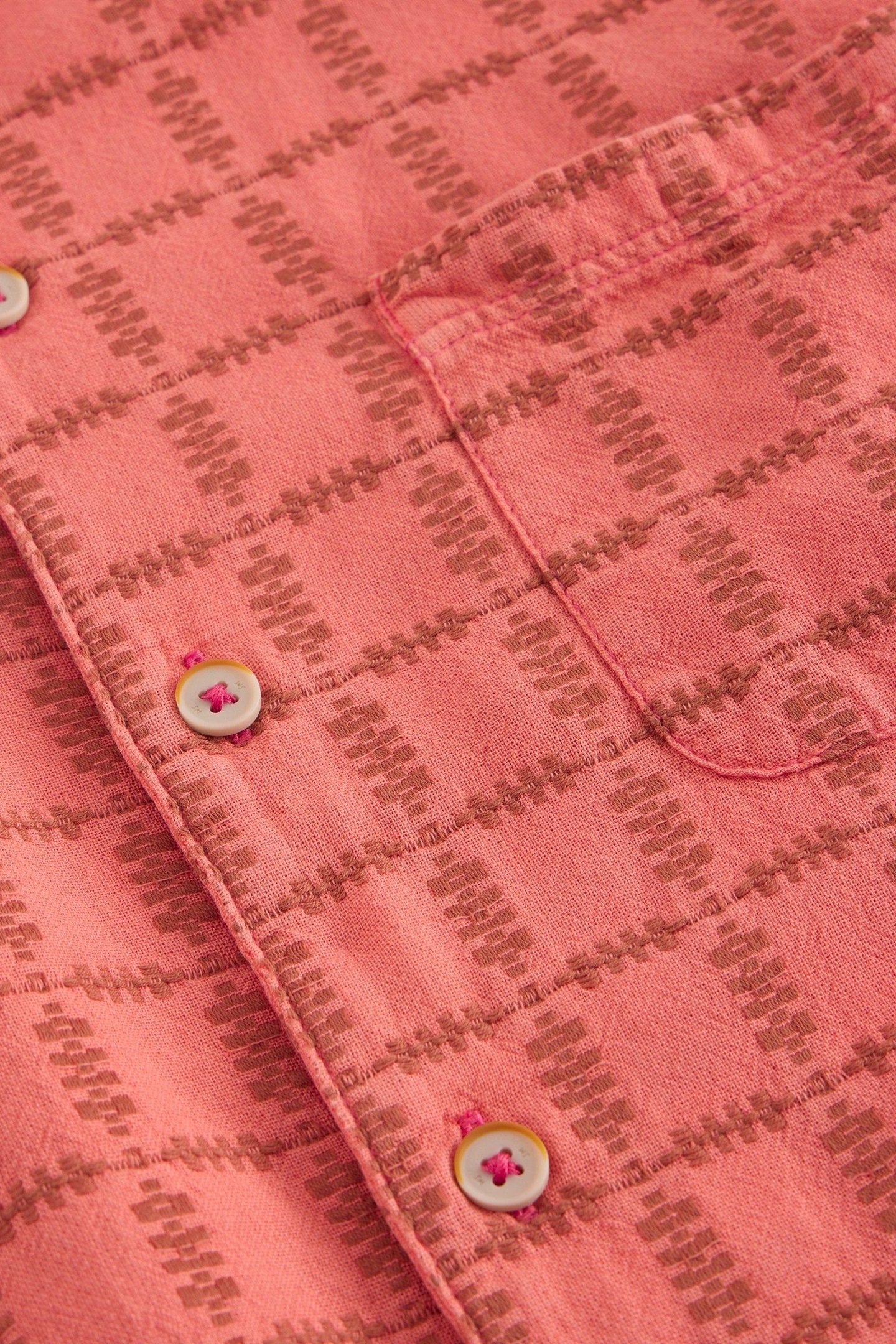 SS OVERDYE CHECK SHIRT DEEP PINK 4