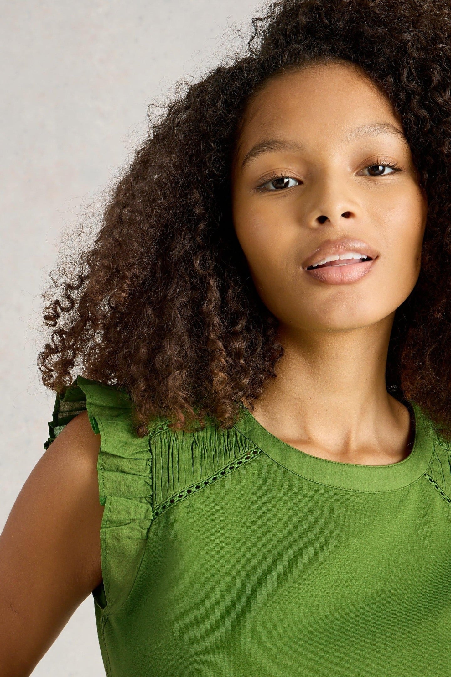 PAIGE FRILL MIX TOP BRIGHT GREEN 6