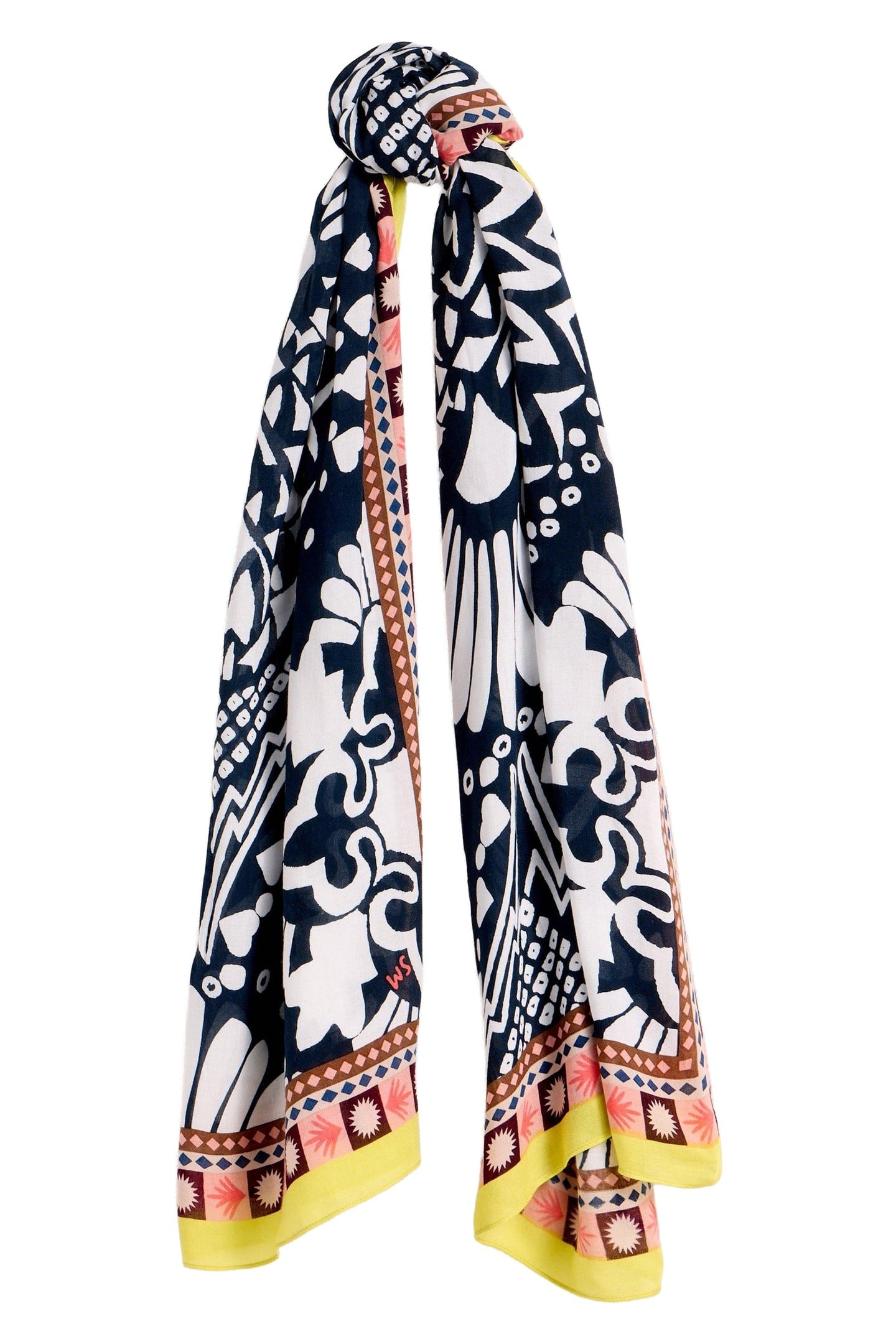 CALYPSO PRINTED SCARF NAVY MULTI 2